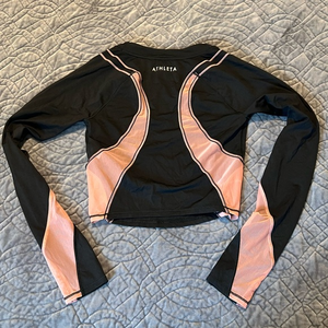 Athleta‎ Ignite Top, Black / Palermo Pink SIZE XS Crop